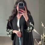bloom veil floral embroidered abaya