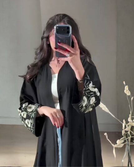 Bloom Veil Floral Embroidered Abaya